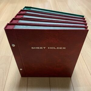 シートストックブック　SHEET HOLDER STOCK 切手シート収納用アルバム　5冊まとめ　台紙50枚100ページ　付属品なし　ゆうパック80サイズ