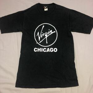 【送料無料】ヴァージン アトランティック 航空 Tシャツ S 黒 ブラック 中古 古着 半袖 ヴァージンホテル シカゴ Chicago