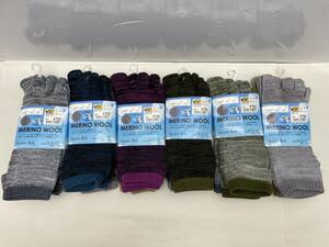 ワークマン MERINO WOOL メリノウール 5本指 靴下 2PAIRS×6 計12足 まとめ★メンズ ソックス 24.5～27cm■