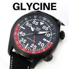 Glycine GL0438 腕時計 GMT ミリタリー エアパイロット　黒赤