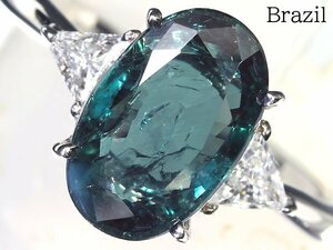 MW11009S【1円～】新品【RK宝石】超希少! ブラジル産 極上アレキサンドライト 超特大3.093ct! 極上ダイヤモンド Pt950 超高級リング ダイヤ