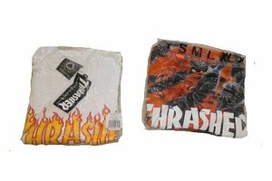 JB即決 大特価！ 2枚セット THRASHER スラッシャー FLAME LOGO フレーム ＆ TIGER TIEDYE タイガーストライプタイダイ T 2枚 Sサイズ 新品