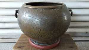旧家買い取り品 火鉢 銅製 中国古玩美術 古い 中国 