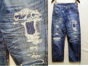 ●即決[W29]RRL USA製 ウォバッシュ ストライプ Wrangler TYPE WABASH リペア ペインターパンツ アメリカ デニム パンツ■191