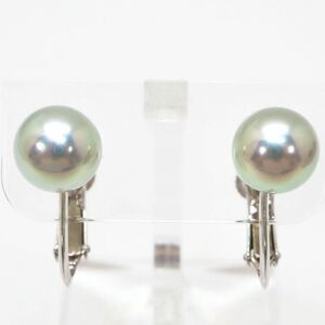 美品!!テリ抜群!!＊TASAKI(田崎真珠) K18WGアコヤ本真珠イヤリング＊m 約2.9g 約7.5mm pearl earring jewelry EA9/EB0