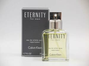 香水 Calvin Klein カルバン・クライン ETERNITY エタニティ for men フォーメン EDT 50ml 残量95% 1本 箱付 [15220-jdjj]