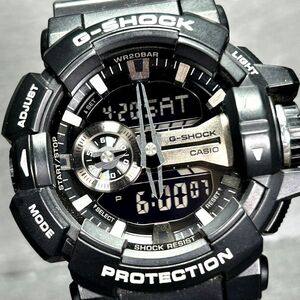 美品 CASIO カシオ G-SHOCK ジーショック GA-400GB-1A 腕時計 クオーツ アナデジ 多機能 ブラック×シルバー ステンレス 新品電池交換済み