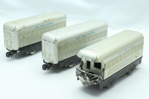 メーカー不明＊ ブリキ製 客車 NEW YORK CENTRAL 3両セット Oゲージ 鉄道模型 ＊ #4479