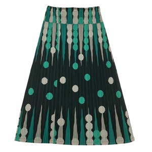 ♪♪ ISSEY MIYAKE イッセイミヤケ PLEATS PLEASE スカート ドット SIZE 2 PP73-JG614 グリーン やや傷や汚れあり