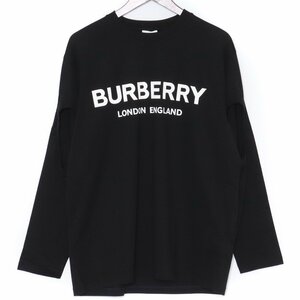 未使用 BURBERRY 穴あきデザイン L/S TEE Mサイズ ブラック 8025663 バーバリー ロゴ ロングスリーブ Tシャツ 長袖カットソー