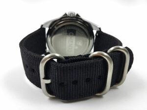 ナイロン製ミリタリーストラップ 交換用腕時計ベルト クイックリリース 黒 ブラック 22mm