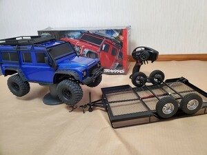 トラクサス 1/10 TRX4 ディフェンダー&トレーラーセット 動作確認済み　現状渡し　汚れ傷ありますがジャンク品ではございません クローラー