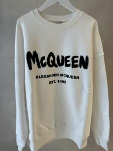 【Alexander McQUEEN】ロゴトレーナー WHITE/BLACK