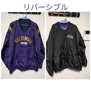 ☆【FNL】BALTIMORE RAVENS☆プルオーバーナイロンジャケット☆リバーシブル☆XXLサイズ☆メンズ☆USED【173】