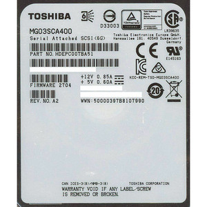 【中古】TOSHIBA製HDD MG03SCA400 4TB 7200 SAS2.0 0～100時間以内 [管理:1050018824]