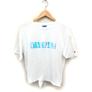 チャンピオン CHAMPION ロゴ オーロラプリント Tシャツ カットソー 半袖 L ホワイト 白 /FT42 レディース
