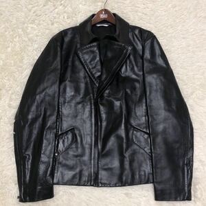 【美品！ホースレザー】Paul Smithポールスミス　ライダースジャケット 馬革 ダブル レザージャケット バイク 希少 ブラック 黒 L