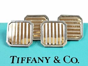 希少　ティファニー　TIFFANY　ヴィンテージ　ストライプ　カフス　カフリンクス　シルバー925　YAS-6048