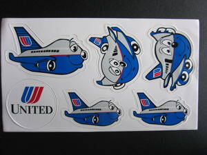 ユナイテッド航空■B747-400■3代目塗装バトルシップ（1993-2004）■チューリップロゴ■ステッカー