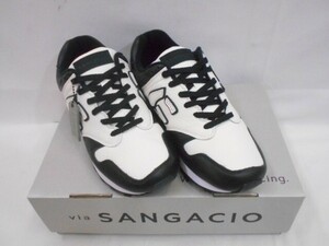 77 送80サ 0516$D04 via SANGACIO サンガッチョ にゅ～ず WHITE/BLACK 27cm 未使用