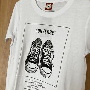 新品 converse Tシャツ スニーカー柄 ホワイト 白 ハイカット 黒 デザイン 130サイズ キッズ 子供 男の子 女の子