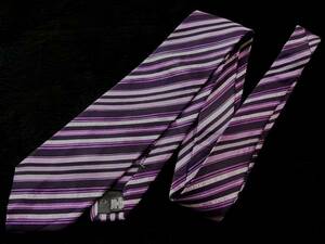 ALL即決【祭】A2341ベネトンのストライプ刺繍ネクタイ