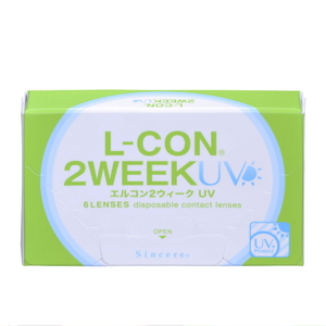 コンタクト エルコン 2ウィーク UV 1箱6枚 2週間交換 L-con 2week UV加工 ツーウィーク クリア コンタクトレンズ LCON