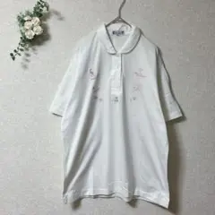ポピーヒルズ  ポロシャツ Tシャツ ゴルフ ホワイト 希少 レア 日本製