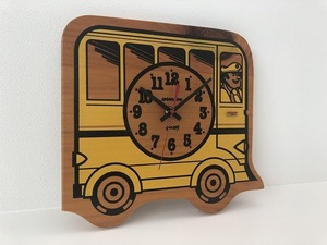 ヴィンテージ バスデザイン WOOD 木製 ウォールクロック 壁掛け時計 USA vintage [vc-506] ビンテージ