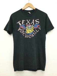 TEXAS PSYCHOBILLY サイコビリー VINTAGE 半袖プリントTシャツ アート系 バンド？T メンズS〜M 【状態良好】242