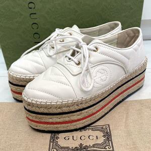 ☆超美品☆GUCCI エスパドリーユ 厚底スニーカー レザー ホワイト