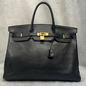 1円〜美品 HERMES エルメス　バーキン40 GD金具 ハンドバッグ トートバック ブラック ○Ｑ刻印