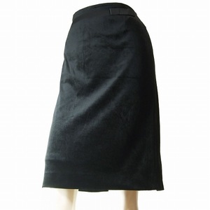 A新品同様/クレージュ courreges 美的スカート 表記40号(11号/Lサイズ相当) 黒/ブラック ベロア素材 秋冬向け ボトムス レディース