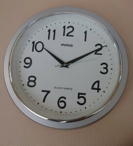 MAG 掛け時計 W-524 SM シンプル シルバー アナログ 丸型 壁掛け時計 掛時計 マグ 連続秒針