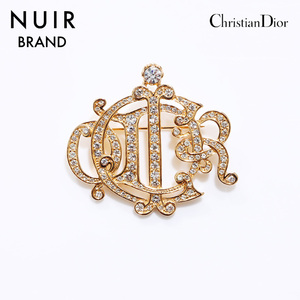クリスチャンディオール Christian Dior ブローチ ラインストーン ゴールド