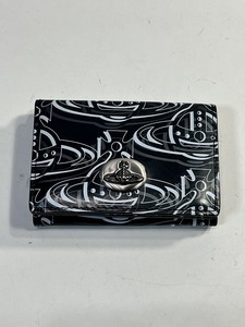 Vivienne Westwood ヴィヴィアン ウエストウッド 折りたたみ 三つ折り 財布 総柄 ロゴ USED 中古 R604