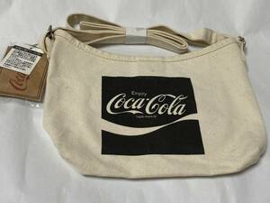 Coca-Cola コカ・コーラ コットン ショルダーバッグ 黒ロゴ 展示未使用品