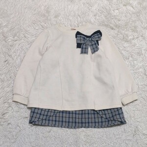 【送料無料】Petitmain　プティマイン　トレーナー　トップス　120㎝　リボン　キッズ　子供服