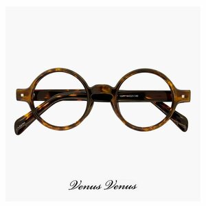 新品 丸メガネ 1531-62 メガネ 小さめ メンズ レディース ブラウン デミ べっ甲 カラー 眼鏡 ラウンド 型 フレーム 丸眼鏡 骨太 UVカット