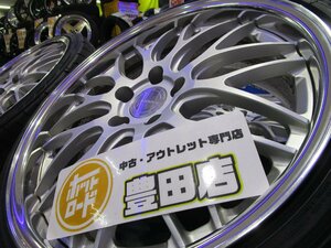 深リム WORK ワーク グノーシス HR1 19インチ アルミ ホイール 8J +45 5H 114.3 中古 + NITTO NT555 215/35R19 2022年製 中古 4本セット