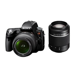 中古 １年保証 美品 SONY α55 ダブルズームキット DT 18-55mm + 55-200mm SLT-A55VY