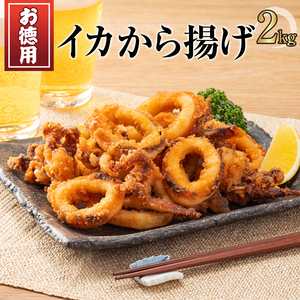 今だけ超お得！！　2kg イカのから揚げ　1kg×2パック（加熱調理用）【いか】【から揚げ】【お弁当】【業務用】