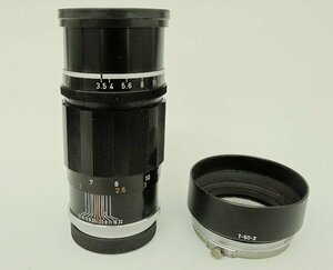 CANON L 135ｍｍ f3.5 L キャノン ライカマウント Leicaマウント マニュアル 中古 フィルムレンズ フード付き T-50-2