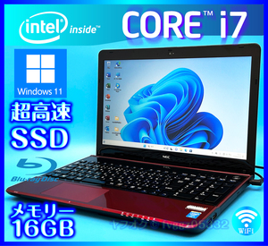 NEC Windows 11 Core i7 SSD 新品 1000GB +外付HDD 1TB メモリ 16GB おしゃれなレッド Bluetooth Office2021 Webカメラ ノートパソコン