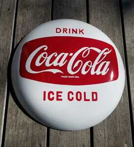 コカ・コーラ　丸型ホーロー看板 ボタンサイン　Coca Cola 昭和レトロ 