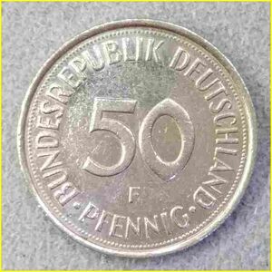 【ドイツ 50ペニヒ 硬貨/1992年】 50 PFENNIG 旧硬貨 /西ドイツ/コイン/古銭