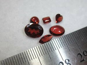 ガーネット5.95ct 綺麗カット石等セットgarnet　10 カラーストーン!未使用とリユースの宝飾用ルース☆パワーストーン天然石!まとめて同梱可