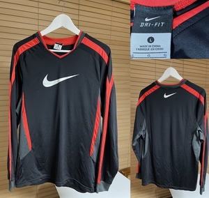 【激安1点のみ 国内正規品】NIKE ナイキ DRI-FIT ドライフィット ポリエステル 長袖 シャツ プラクティスシャツ L ストレッチ スウッシュ