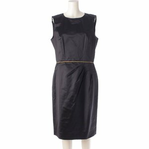 【シャネル】Chanel　グリポア サテン ノースリーブ ワンピース ドレス P37348 ブラック 42 【中古】【正規品保証】194638