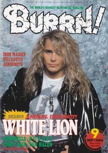 BURRN! WHITE LION/IRON MAIDEN/MEGADETH/AEROSMITH/CINDERELLA/EUROPE/JIMMY PAGE/VAN HALEN/ヘヴィ・メタル・マガジン1988年9月号